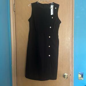 BloomChic Black A-Line Dress V-Neck Sleeveless